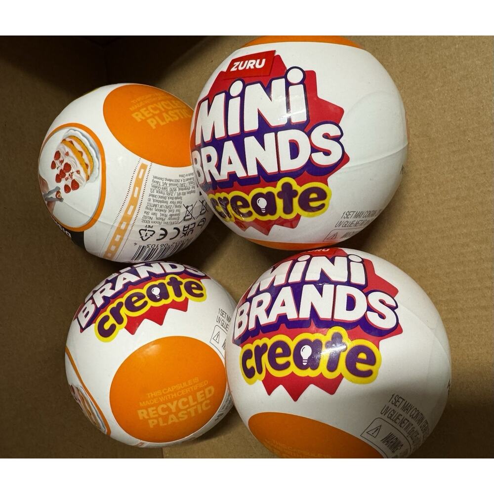 Pack Of 4 Zuru Mini Brands Create- Master Chef Mystery Balls